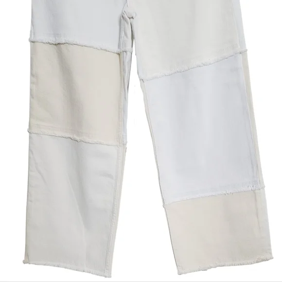 🆕️ Rails Getty Crop Wide Leg Jeans in Ecru Patchwork - Picture 11 of 16